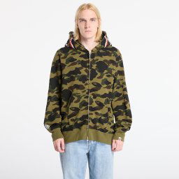 Суитшърт A BATHING APE 1St Camo Shark Full Zip Hoodie UNISEX Green M