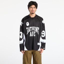 Тениска A BATHING APE Line Camo Jacquard Logo Relaxed Fit Ice Hockey Jersey Black L
