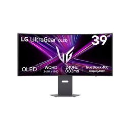 Монитор LG 39GX900A-B, 39", OLED UltraGear 21:9 Curved, 0.03 ms, WQHD (3440x1440), 240Hz, HDR 10, 1500000:1, 250 cd/m2, DCI-P3 98.5%, VRR, Free-sync, G-Sync, USB-C, PD 65W, HDMI, DP, PBP, Speakers 7Wx2, LG Switch, Height, Swivel, Tilt, Black