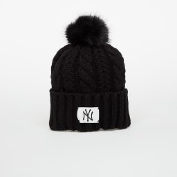 Шапка New Era Knit Medium Wmns MLB Cable Wide Beanie New York Yankees Black Universal