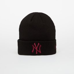 Шапка New Era Knit Medium MLB League Essential Beanie New York Yankees Black/ Frosted Burgundy Universal