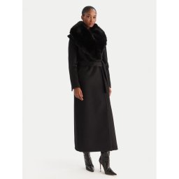 YES LONDON Вълнено палто CD1218ECO Черен Regular Fit