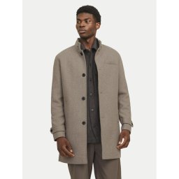 Jack & Jones Вълнено палто Melton 12258672 Бежов Regular Fit