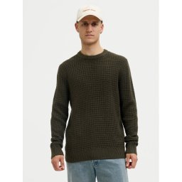 Jack & Jones Пуловер Global 12287594 Зелен Regular Fit
