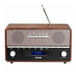 Радио Denver DAB-36, LCD дисплей, зумер, Bluetooth, 3.5mm жак, дърво