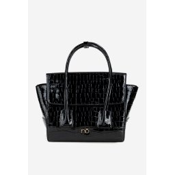 Малка чантичка тип кутия с релефен модел NOBO BAG5800-M20 черна