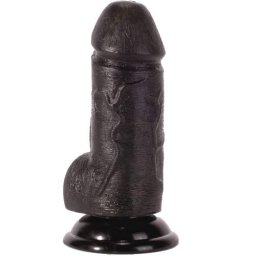 Лепяща се пенис отливка - дилдо "GREGS BLACK" 17 см