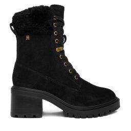 Зимни обувки Tommy Hilfiger Th Shearling Lace Up Boot FW0FW08999 Черен