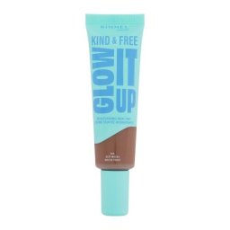 Rimmel London Kind & Free Glow It Up Moisturising Skin Tint хидратиращ фон дьо тен за чувствителна, суха и нормална кожа 30 ml нюанс 504 Deep Mocha