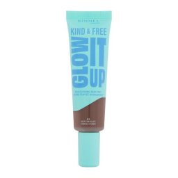 Rimmel London Kind & Free Glow It Up Moisturising Skin Tint хидратиращ фон дьо тен за чувствителна, суха и нормална кожа 30 ml нюанс 605 Deep Chocolate