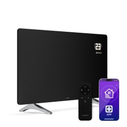 Klarstein Инфрачервен панел Wonderglass | 720 W | 3 - 7 м² | Модерен стъклен дизайн | 120 см x 68 см (Klrst-Wonderglass720B)