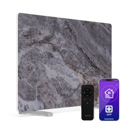 Klarstein Инфрачервен панел MarmoHeat | 420 W | 10 м² | мраморен дизайн | 70 см x 63 см (Klr-MarmoHeat600Gry)