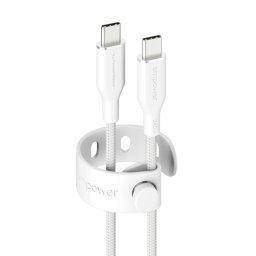 Data кабел empower by PanzerGlass Racing USB-C to USB-C Cable 240W USB 2.0, 2m - Silver White