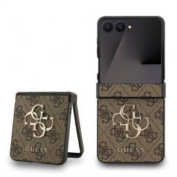 Гръб Guess PU 4G Metal Logo Case за Samsung Galaxy Z Flip 7 - Кафяв