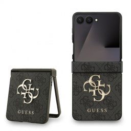 Гръб Guess PU 4G Metal Logo Case за Samsung Galaxy Z Flip 7 - Черен