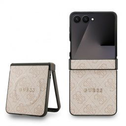 Гръб Guess PU Leather 4G Colored Ring Magnetic Case за Samsung Galaxy Z Flip 7 - Розов