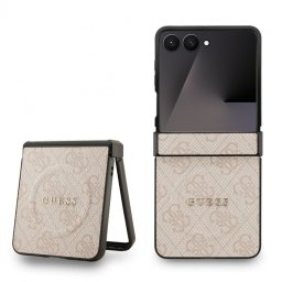 Калъф Guess PU Leather 4G Colored Ring Magnetic Case за Samsung Galaxy Z Flip 7 - Розов