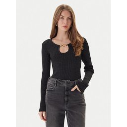 Just Cavalli Пуловер 79PAFM10 CMR04 Черен Slim Fit
