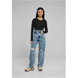 Women's Jersey Long Sleeve Bodysuit - Black