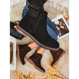 Resti Black Ariston Leather Suede Ankle Boots