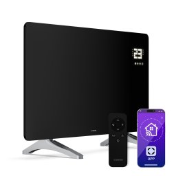 Klarstein Инфрачервен панел Wonderglass | 480 W | 7 - 14 м² | Модерен стъклен дизайн | 90 cm x 58 cm (Klrst-Wonderglass480B)