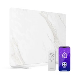Klarstein Инфрачервен панел MarmoHeat | 420 W | 10 м² | мраморен дизайн | 70 см x 63 см (Klr-MarmoHeat600Wht)