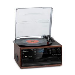 Auna Oakland DAB, ретро стерео система, DAB+/FM, BT функция, винил, CD, касетофон (10033747 WD)