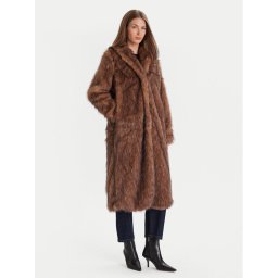 ONLY Кожено палто Dawn 15352794 Кафяв Regular Fit