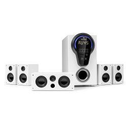 Auna Areal 525 DG, 5,1 система за домашно кино, 125 W RMS, оптична букса, BT, USB, SD, AUX, дистанционно управление (H9808Sub.+H5188Sat)