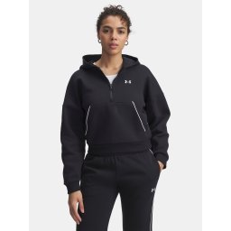 Under Armour Rival Flc Piped HZ Hoodie-BLK - Ladies