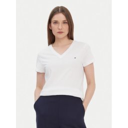Tommy Hilfiger Тишърт Heritage V-Neck Tee WW0WW24969 Бял Regular Fit