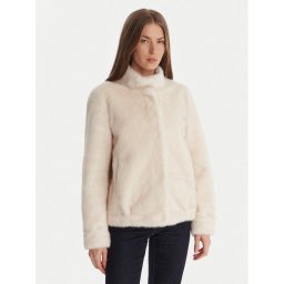 Guess Кожено палто W5BL64 W3920 Екрю Regular Fit