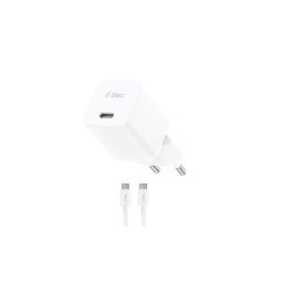 Зарядно ttec, SmartCharger, GAN, 20W, PD, Travel Fast Charger + USB-C - USB-C 60W Cable,Бяло