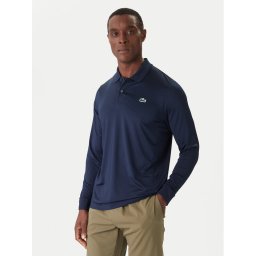 Lacoste Тениска с яка и копчета DH2615 Тъмносин Regular Fit