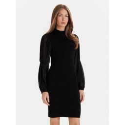 French Connection Плетена рокля 71ZBU Черен Slim Fit