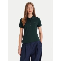 Lacoste Тениска с яка и копчета PF5462 Зелен Slim Fit