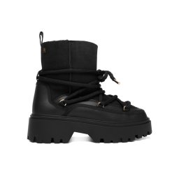 Tommy Hilfiger Апрески Real Shearling Laceup Snowboot FW0FW08996 Черен
