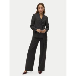Vero Moda Текстилни панталони Bestie 10333960 Сив Wide Leg
