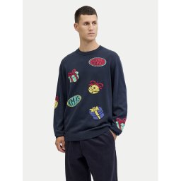 Jack & Jones Пуловер Holiday 12287994 Тъмносин Relaxed Fit