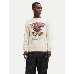 Jack & Jones Пуловер Holiday 12287994 Бежов Relaxed Fit