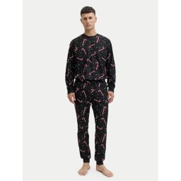 Jack & Jones Пижама Tristan 12285375 Черен Loose Fit