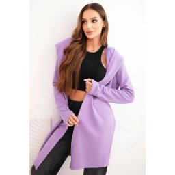 Kesi Women's cotton hoodie with an elongated front purple