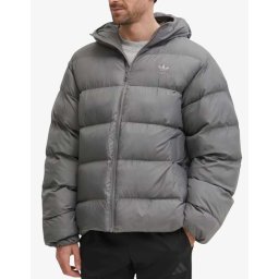 ADIDAS Originals Tonal Hooded Puffer Jacket Grey