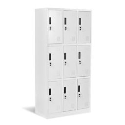 Метален шкаф Carmen CR-1245 J, 15x шкафове, прахово боядисан, метален, сив