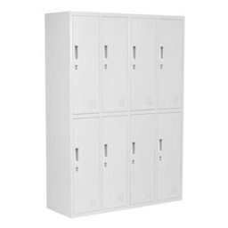 Метален шкаф Carmen CR-1276 J, 8x шкафове, прахово боядисан, метален, сив