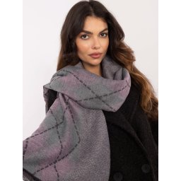 Grey and pink women's viscose scarf
