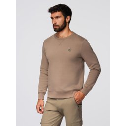Ombre Classic men's sweatshirt with round neckline - light brown