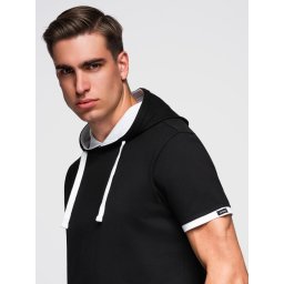 Ombre Men's cotton hooded t-shirt - black