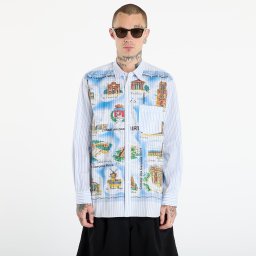 Риза Comme des Garçons SHIRT Striped Shirt With Graphic Print White L