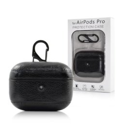 Калъф за Apple Airpods Pro,Черна кожа